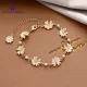 Adjustable 18K Gold Plated Daisy Flower Bracelet for Women, Minimalist Pearl Design, Hypoallergenic and Lead Free, Perfect Gift for Girls. 