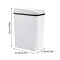 Bathroom Touchless Trash Can 12L Automatic Touch Free Waste Bin With Lid Waterproof Smart Garbage Bin For Narrow Area Bedroom.