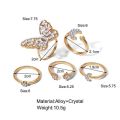5 Pes Butterfly Ring Set For Women / Fingers Stylish Butterfly Ring Set.. 