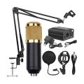 BM800 Condenser Microphone Package with Phantom Power Supply 48V & XLR Cable & Adapter for Studio Recording Microphone Condenser Microphone. 