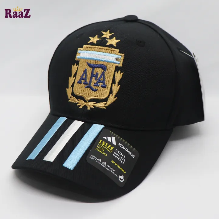 Black%20Argentina%20Three%20Star%20Embroidered%20AFA%20Logo%203-Stripe%20Cap%20-%20Image%202