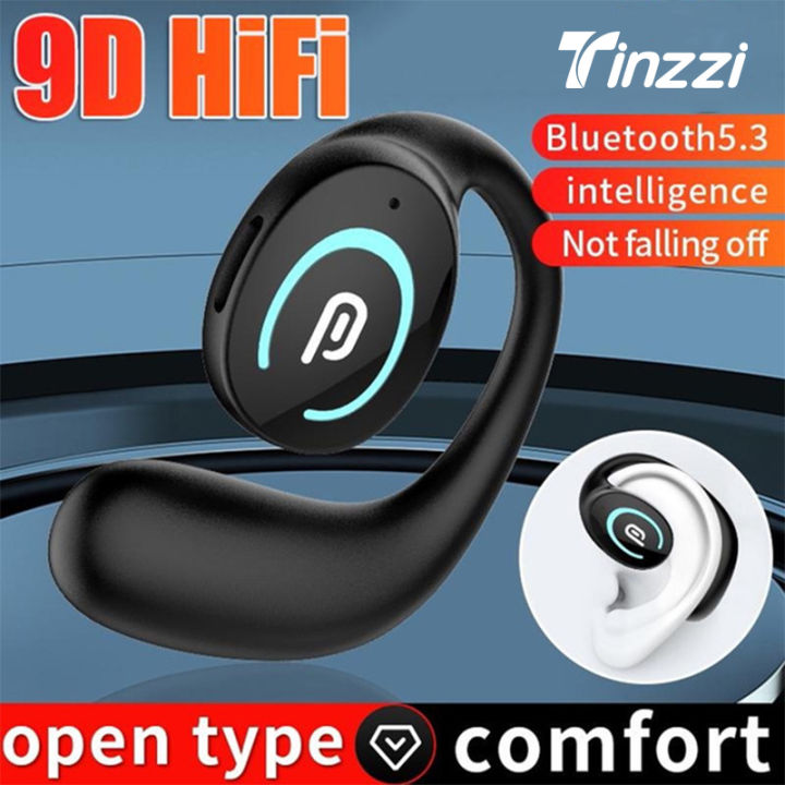 【FUPANG】Tinzzi Open Ear Not In-ear Bluetooth Earbuds Single Ear Earhook  Wireless Earphones with Mic HiFi Stereo Headphones for Meeting Running  Fitness