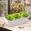 4x Flower Window Box Planters Vegetable Planters with Trays Container for Yard. 