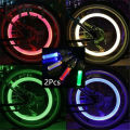 2PCS Bicycle Car LED Neon Tire Wheel Gas Nozzle Valve Glow Stick Light For Bike/Car/Motorbike.