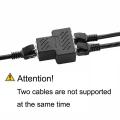 RJ45 Splitter Adapter 1 to 2 Dual Female Port CAT 5/CAT 6 LAN Ethernet Socket Splitter Connector Adapter. 