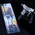 15CM Alloy Miniature UZI Model Submachine Gun Pendant High Quality Pistol Keychain Craft Pendant Fake Gun Weapon Kids Gifts Leima. 
