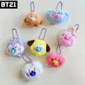 BT21 Kawaii Popular Anime Cooky TATA Koya RJ Shooky Mang Chimmy Mini Plush Keychain Pendant Baby Pacifier Plush Doll Bag Pendant Ornament Gift.