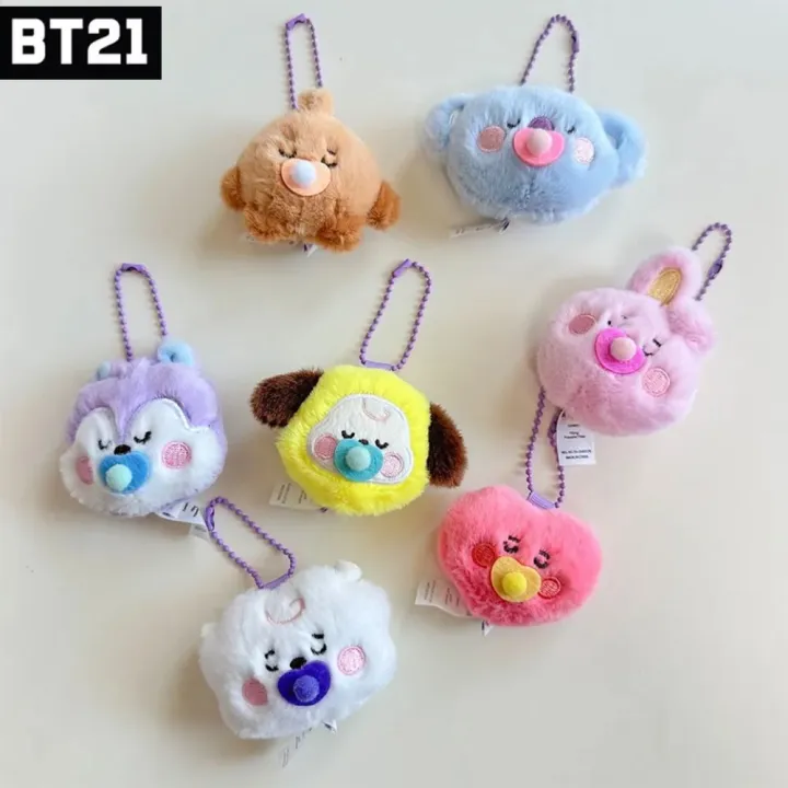 BT21%20Kawaii%20Popular%20Anime%20Cooky%20TATA%20Koya%20RJ%20Shooky%20Mang%20Chimmy%20Mini%20Plush%20Keychain%20Pendant%20Baby%20Pacifier%20Plush%20Doll%20Bag%20Pendant%20Ornament%20Gift%20-%20Image%203