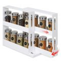 Double Tier Kitchen Spice Rack Multifunctional Rotating Storage Rack Spice Organizer Seasoning Bottle Storage Cabinet Shelf. 