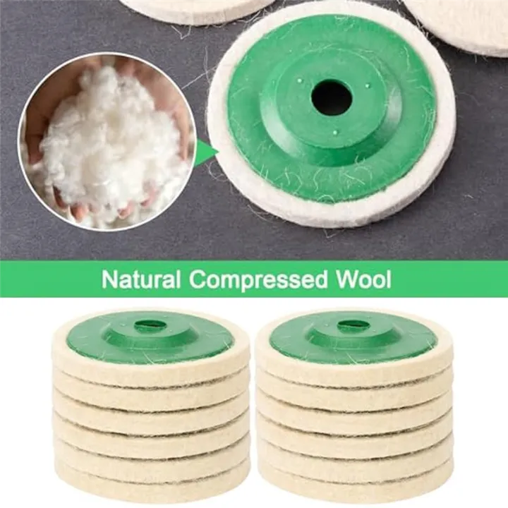 18%20Pack%20Wool%20Felt%20Disc%20Wheel%20for%20100%20Angle%20Grinder,%20Buffing%20Polishing%20Buffer%20Bore%20Dia%20Green%20-%20Image%206