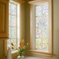 Privacy Decorative Window Films Rainbow Effect Stained Window Clings Non-Adhesive 3D Window Covering Film for Glass Door Home. 