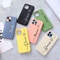 【Dislikelike】Personalized Customized Name Phone Case for iPhone 14 13 12 11 2023 Pro Max X XS XR 7 8 Plus Italic Heart Design Soft Silicone Cover. 
