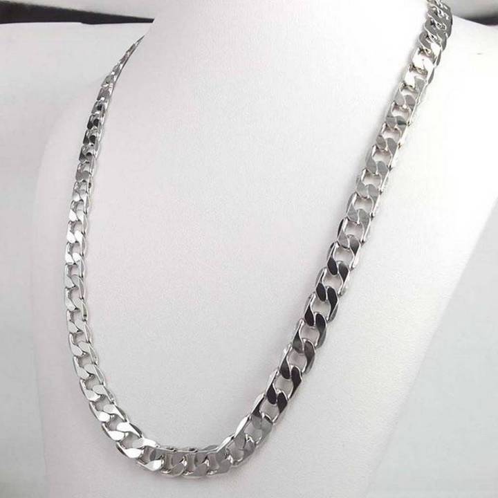 18k White Plated Men's Chain 24 inch - Chain
