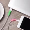 2 Piece Black Silicone Spiral Cable Protector Anti-Fracture USB Charging Cord Cover for Data Line Protection. 