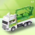 【Top Selling Item】 Kids Toys Car Inertia Sanitation Truck Models Pull Back Military Engineering Vehicle Engine Boys Toys For Children Gift Gener. 