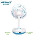 WEIDASI WD-219 Rechargeable 2400mAh Battery Strong Wind Portable Desk Fan With LED Lamp.
