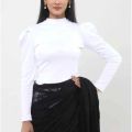 Ladies Long Sleeve Crop Top Long Body Top.