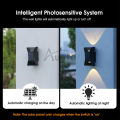 Auoyo Solar Outdoor Lighting Wall Light Solar Outdoor Waterproof Lamp Dual Head Up And Down Dual Color Luminescent High Brightness Wall Spotlights Door Signs And Wall Lights.