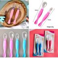 Silicone Feeding Spoon For Baby - 2 Pcs (Random Color Set). 