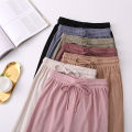 Ice Silk Wide-Leg Pants Women's Summer Mop Pants 2022 New High Waist Slimming All-Matching Casual Pants Baggy Straight Trousers Women. 