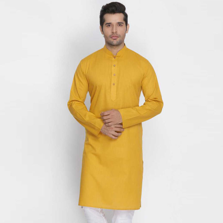 Cotton%20Panjabi%20for%20Man%20-%20Yellow%20-%20Image%203
