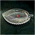 Crystal Leaf Shape Tray (1 Piece) For Food Decoration And Kitchenware - Length 11.5Ã—Width 9 inchi - Oven Cover. 