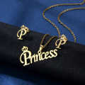 New Princess Luxury Metal Necklace Light Princess Locket Set For Women.