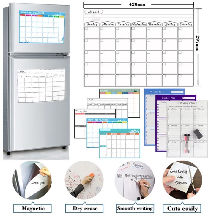 Magnetic%20Weekly%20Monthly%20Planner%20Calendar%20Table%20Dry%20Erase%20Whiteboard%20Schedules%20Fridge%20Sticker%20Message%20Board%20A3%20Size%20-%20Image%203