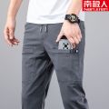 Nanjiren Spring New Jeans Six Pockets Summer Thin Stretch Casual Pants Men Slim-Fitting Ankle Length Trousers.
