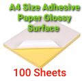 Printable Sticker Paper Glossy Surface A4 Size - 100 Pcs Self Adhesive Paper.