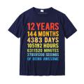 Vintage 12th Birthday Shirt Gift 12 Years Old Being Awesome T-Shirt Gift Top T-shirts High Quality T Shirt Cotton Men Leisure.