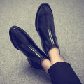Men's boots British Pointed Toe Dr. Martens Boots Men's Short Boots Korean Style Trendy Chelsea Boots Men's Retro High-Top Leather Shoes. 