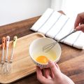 Small Fashionable Kitchen Accessories Baking Tools Cartoon Ceramic Handle Stirring Whisk Egg Mixer Blender Egg Beater. 