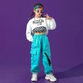 Girls Hip Hop Street Dance Wear Crop Top Joggers Kids Cargo Pants Sweatshirts Child Streetwear Costumes Jazz Stage Clothes Sets Shapewear.
