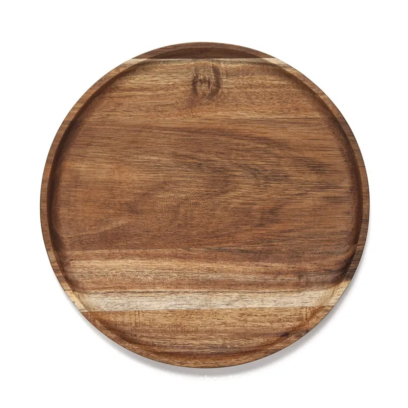 Round Wood Tray, Serving Platter, Appetizer Charcuterie Board, B
