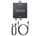 Analog to Digital Audio Converter Black R/L 3.5mm AUX to Digital Coaxial for. 