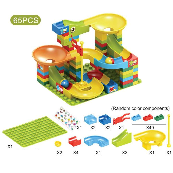 Marble Race Run Maze Ball Bricks Funnel Slide Building Blocks Assembly Bricks DIY Blocks Toys For Children Kids Gift-A 100 pcs