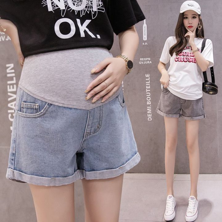 Maternity%20Pants%20Summer%20Outer%20Wear%20Large%20Size%20Fashionable%20New%20Denim%20Thin%20Small%20Shorts%20for%20Pregnant%20Women%20Summer%20Maternity%20Clothes%20-%20Image%207