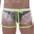 New Fashion Men Transparent Boxer Shorts Large Size Loose Swimwear Holiday Beachwear See-through Swimming Trunks Swimsuit. 