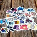 【Alizeker Mall】24PCS Lovely Camera Waterproof Skateboard Suitcase Guitar Laptop Phone Diary Sticker Kids Gift Stickers Toy. 