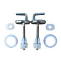2Pcs Toilet Seat Fix Fitting Stainless Steel Back to Wall Replacement Hinges Set.