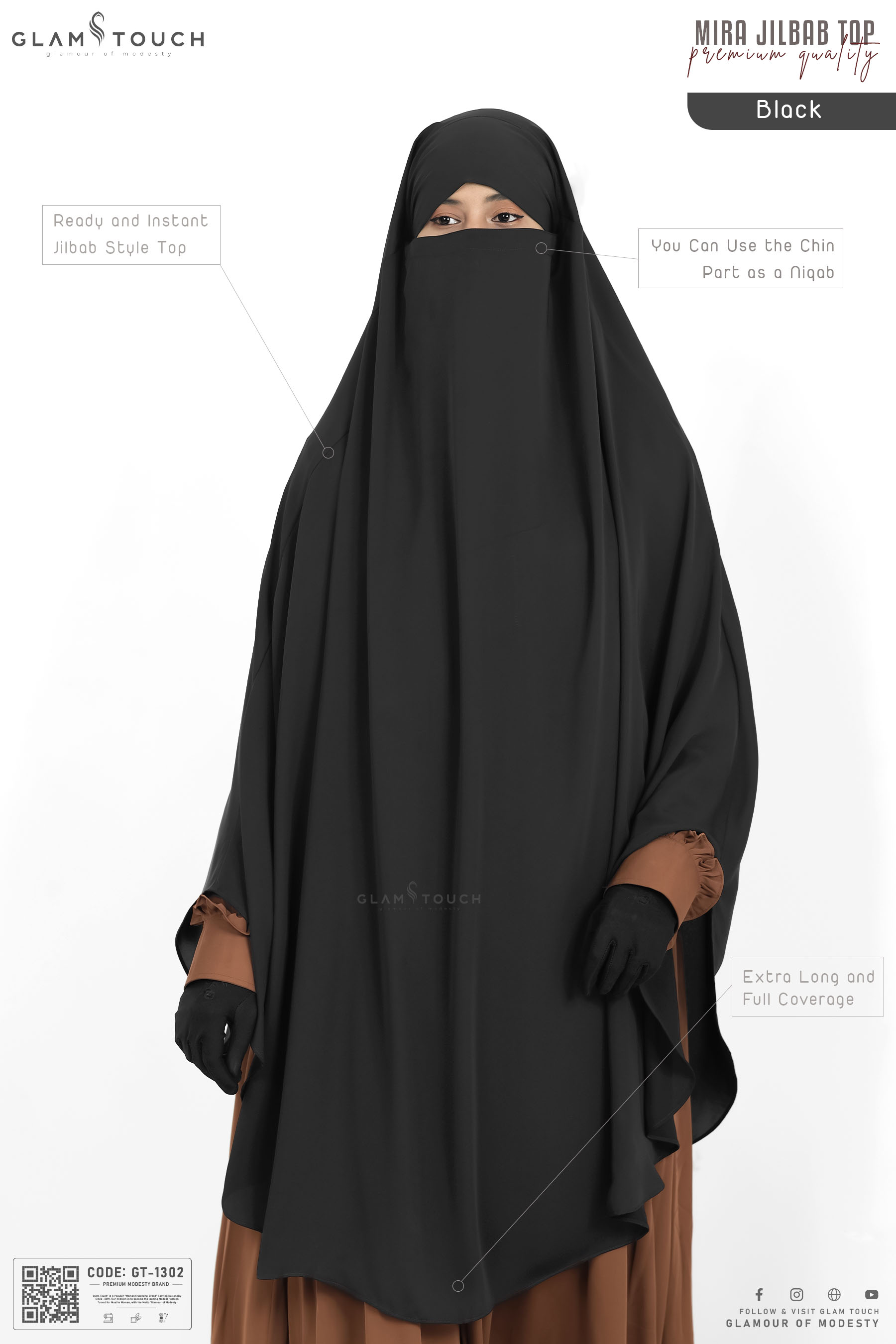 Glam Touch One Part Sleeveless Jilbab - Hijab Collection