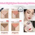 3-In-1 Matte Highlight Contour Palette Face Shading Highlighter Eyeshadow Blush Bronzer Grooming Pressed Powder Lasting Makeup.
