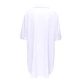 Plus Size Women Bikini Cover Up Shirt Solid Color Long Sleeve Loose Short Shirt Dress Ladies Summer Beach Cover Ups Beachwear.