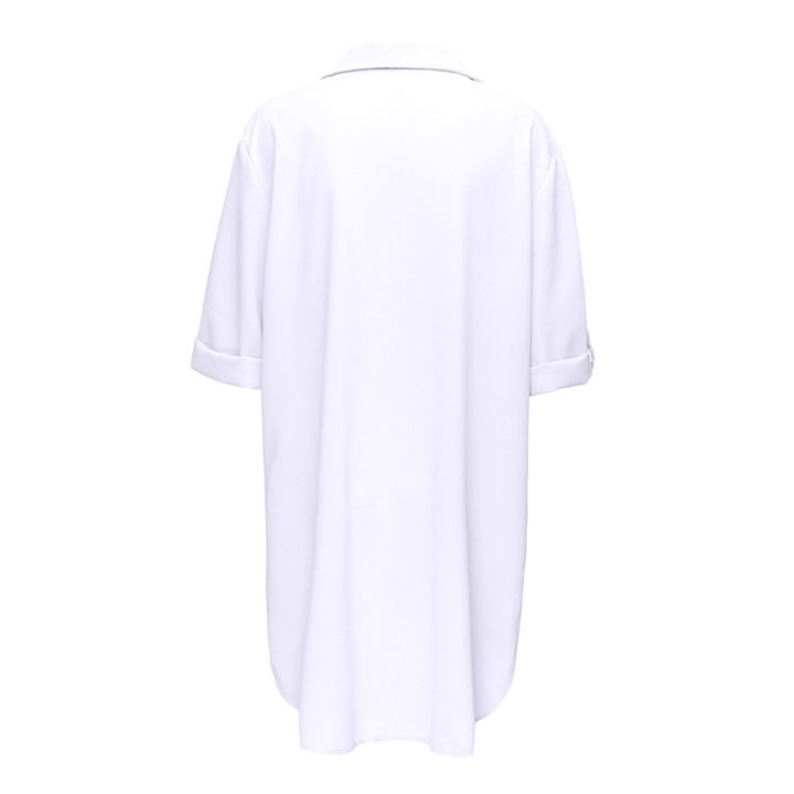 Plus%20Size%20Women%20Bikini%20Cover%20Up%20Shirt%20Solid%20Color%20Long%20Sleeve%20Loose%20Short%20Shirt%20Dress%20Ladies%20Summer%20Beach%20Cover%20Ups%20Beachwear%20-%20Image%206