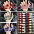 【Ready Stock Simple Solid Color Fake Nail 24 Pieces of Nail Pieces Fake Nail Art Finished Beauty Care.