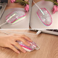 Diamond Wired Gaming Mouse 1600 DPI Colorful Backlight Optical USB Computer Mouse Gamer Mice Women Girl Pink Mice for PC Laptop. 