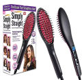 Simply Straight Ceramic Hair Straightening Brush-Black/Pink. 