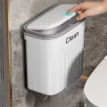 16L Bathroom Trash Can with Lid, Wall Mount Kitchen Garbage Bin for Recycling and Waste Storage.