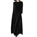 2024 Winter Women Turtleneck Long Maxi Velvet Dress, Elegant Long Sleeves Party Dress,Autumn Velour Dress. 